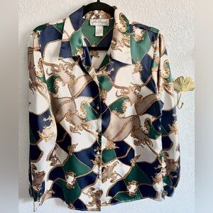 Silk Chain Print Blouse